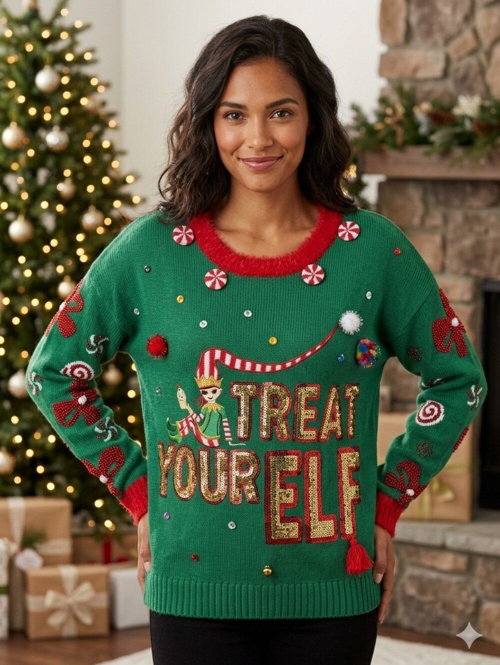 Holiday Time Ugly Christmas Sweater Sz S